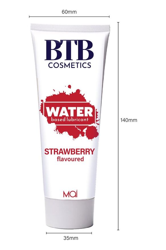 Смазка на водной основе BTB FLAVORED STRAWBERRY с ароматом клубники (100 мл)