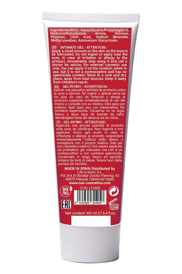 Смазка на водной основе BTB FLAVORED STRAWBERRY с ароматом клубники (100 мл)