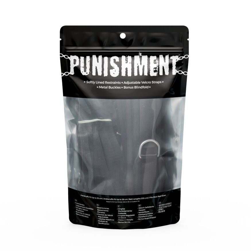 Растяжка на кровать Punishment - 5-Piece Bed Restraint Kit  -  Black