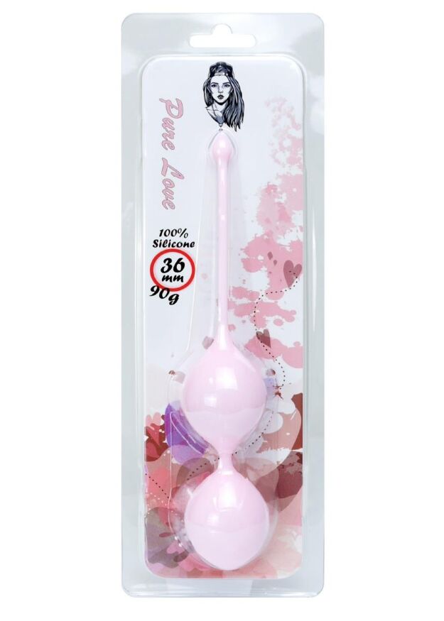 Вагінальні кульки - Silicone Kegel Balls Light Pink, 36 мм, 90 г