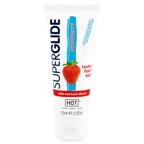 Съедобный лубрикант на водной основе Superglide Strawberry, 75мл