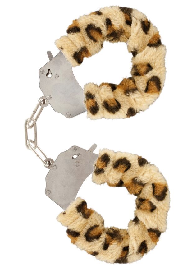Наручники с мехом Toy Joy леопардовые