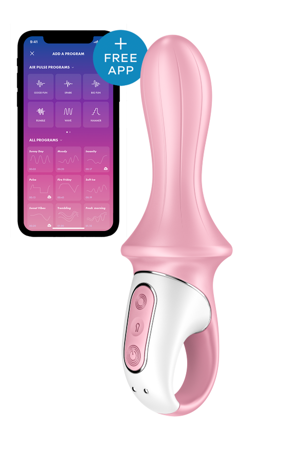 Надувной анальный смарт вибратор SATISFYER AIR PUMP BOOTY 5 CONNECT APP RED