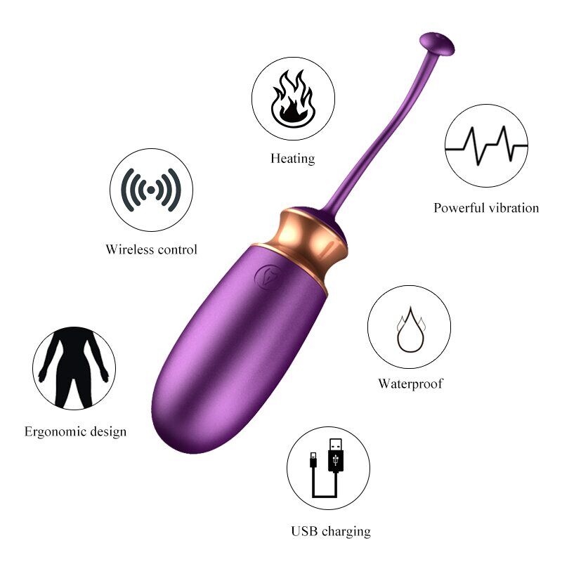 Виброяйцо с подогревом и пультом ДУ - Vibrating Silicone Love EGG USB, BS6300001