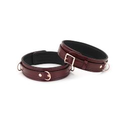 Фіксатори для стегон Liebe Seele Wine Red Thigh Cuffs S Size, натуральна шкіра