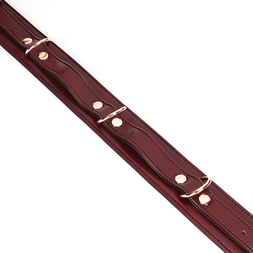 Фіксатори для стегон Liebe Seele Wine Red Thigh Cuffs S Size, натуральна  шкіра