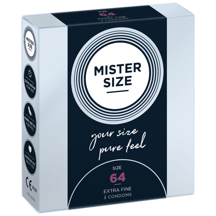 Презервативы увеличенного размера  MISTER SIZE 64 мм (3 шт)