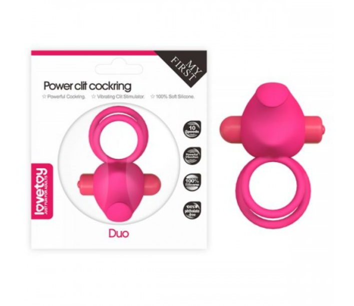 Эрекционное виброкольцо Power Clit Cockring, Pink