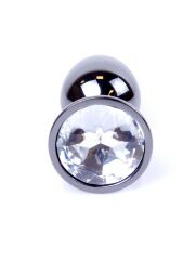 Анальна пробка - Jewellery Dark Silver Plug Clear