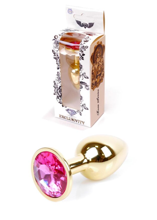 Анальная пробка с красным камнем Plug-Jewellery Gold PLUG- Pink