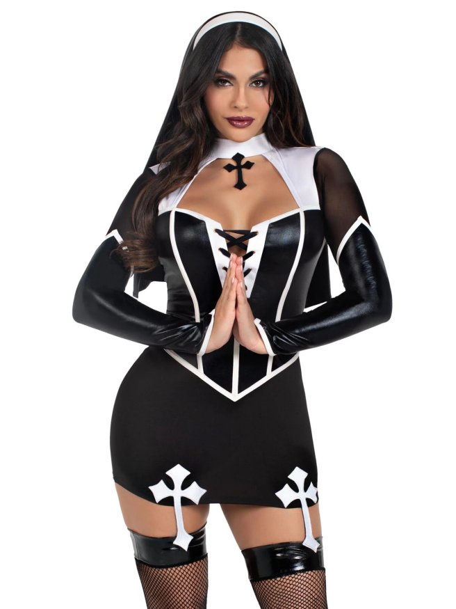 Костюм монашки Leg Avenue Holy Hottie Dress S