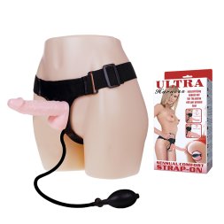 Надувний страпон з грушею "ULTRA HARNESS"