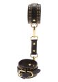 Поножи Taboom Vogue Studded Ankle Cuffs Set из веганской кожи, черные с золотистой фурнитурой