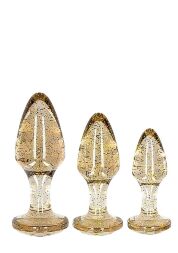 Набор анальных пробок – Ouch! Acrylic Golden Glitter Butt Plug Set