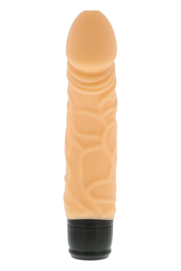 Класичний вібромасажер реалістичний на батарейках DreamToys VIBES OF LOVE, бежевий