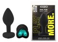 Силиконовая анальная пробка EGZO - Silicone Black Heart Plug Marine, size S