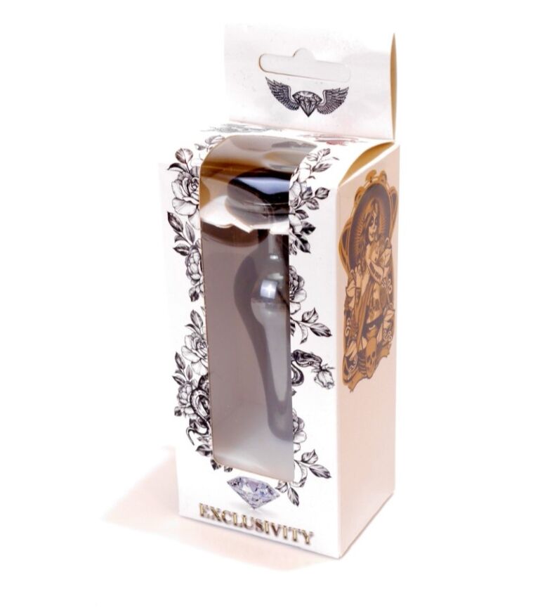Анальна пробка - Jewellery Dark Silver BUTT PLUG- Black