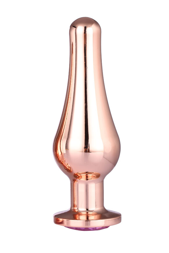 Анальная пробка конической формы Dream Toys GLEAMING LOVE ROSE GOLD PLEASURE PLUG L
