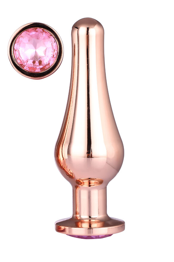 Анальная пробка конической формы Dream Toys GLEAMING LOVE ROSE GOLD PLEASURE PLUG L