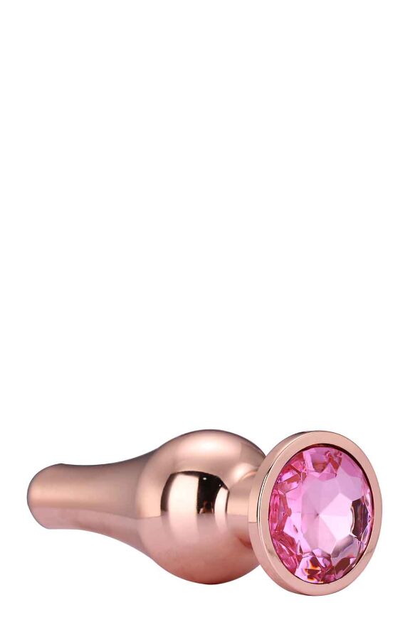 Анальная пробка конической формы Dream Toys GLEAMING LOVE ROSE GOLD PLEASURE PLUG L