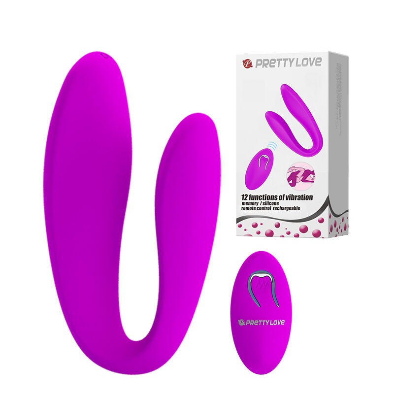Вібратор для пар V-подібної форми Pretty Love Letitia Stimulator Purple