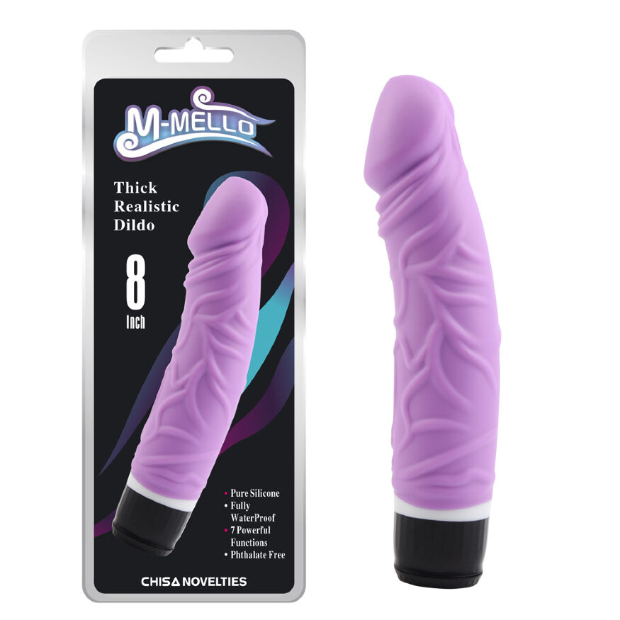 Вібратор силіконовий - M-Mello Thick Realistic Dilio Purple