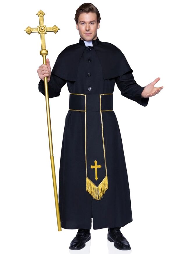 Костюм католического священника Leg Avenue Priest 2 предмета, черный, M/L