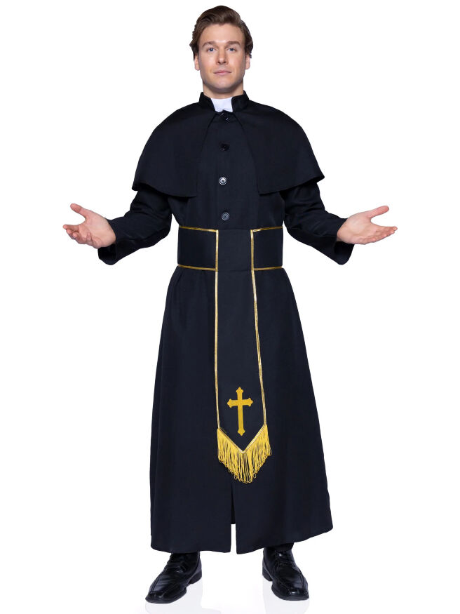 Костюм католического священника Leg Avenue Priest 2 предмета, черный, M/L