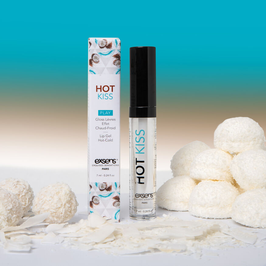 Блеск для оральных ласк EXSENS HOT KISS LIP GLOSS COCONUT 7,4ML