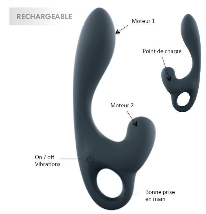 Вибромассажер простаты Dorcel P-Vibe два мотора, очень мощный, водонепроницаемый, макс диаметр 3,5см