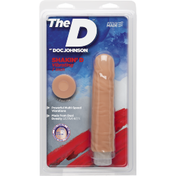 Фалоімітатор с вібро Doc Johnson The D: Shakin D 7 Inch Vibro ULTRASKYN, діаметр 3,8 см, плавне регулювання
