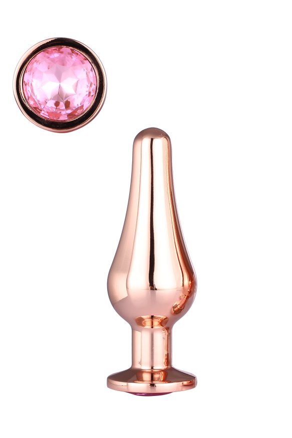 Анальная пробка конической формы Dream Toys GLEAMING LOVE ROSE GOLD PLEASURE PLUG S