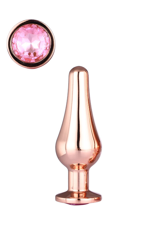 Анальная пробка конической формы Dream Toys GLEAMING LOVE ROSE GOLD PLEASURE PLUG S