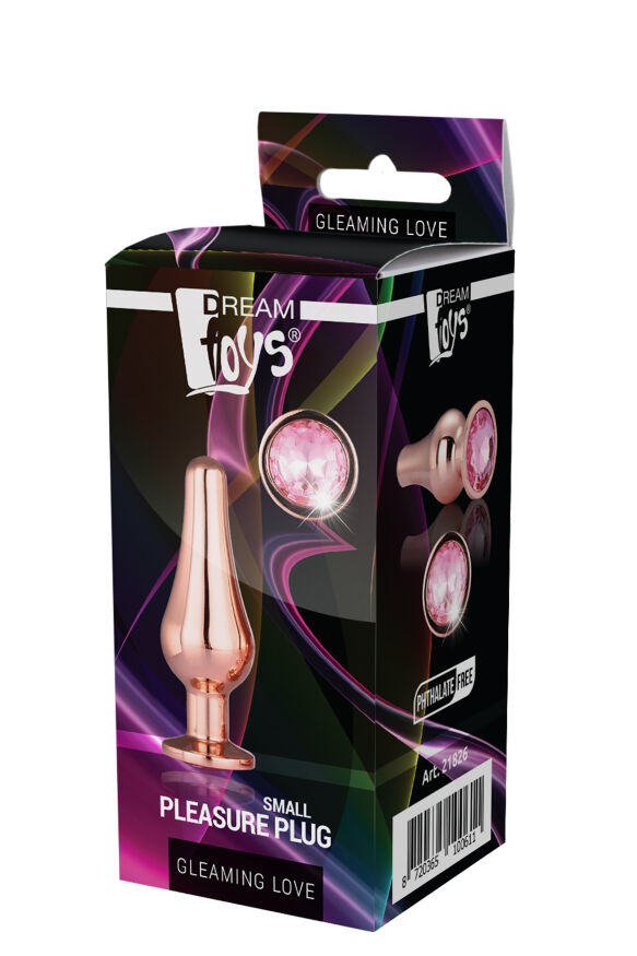 Анальная пробка конической формы Dream Toys GLEAMING LOVE ROSE GOLD PLEASURE PLUG S
