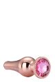 Анальная пробка конической формы Dream Toys GLEAMING LOVE ROSE GOLD PLEASURE PLUG S