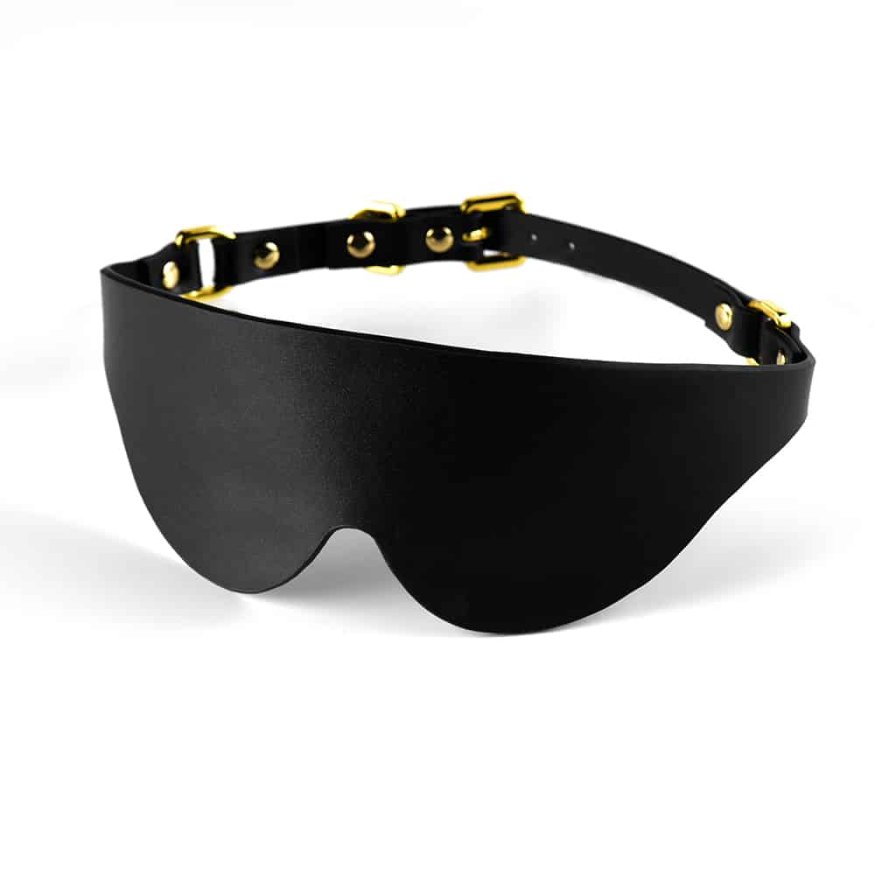 Маска на очі Blindfold UPKO з італійської шкіри, чорна