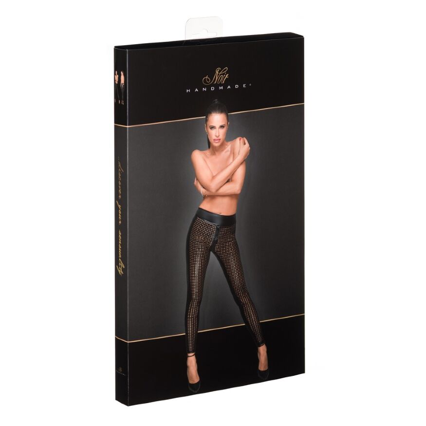 Брюки женские с перфорацией сетка F233 Noir Handmade L