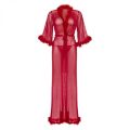 Длинный халат Leg Avenue Marabou Trimmed Red