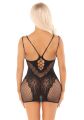 Платье Leg Avenue Lace and Net Mini Dress with Dual Strap One Size, Black