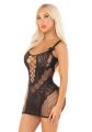 Платье Leg Avenue Lace and Net Mini Dress with Dual Strap One Size, Black
