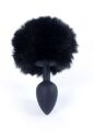 Анальная пробка - Bunny Tail Silicone Black Plug Black