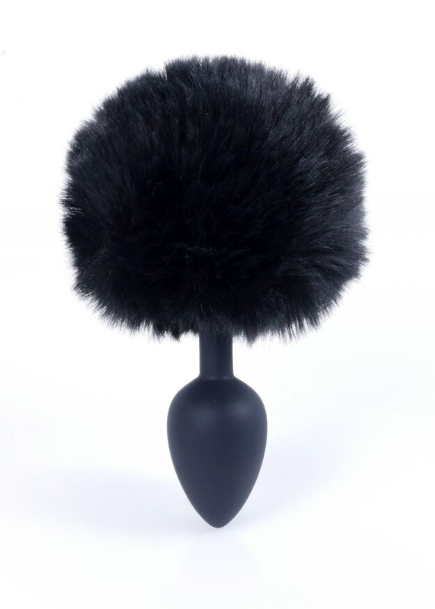 Анальная пробка - Bunny Tail Silicone Black Plug Black