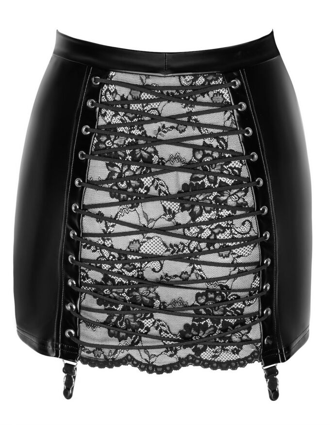Юбка Noir Handmade F341 Powerwetlook and lace skirt - 3XL