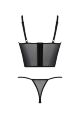 Комплект Passion KERRIA SET black, S/M, сітка+мереживо, бюстьє та стрінги
