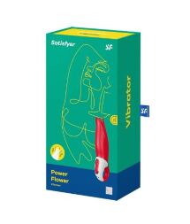 Вібратор у формі Квітки з м'якими пелюстками Satisfyer Vibes Power Flower, червоний