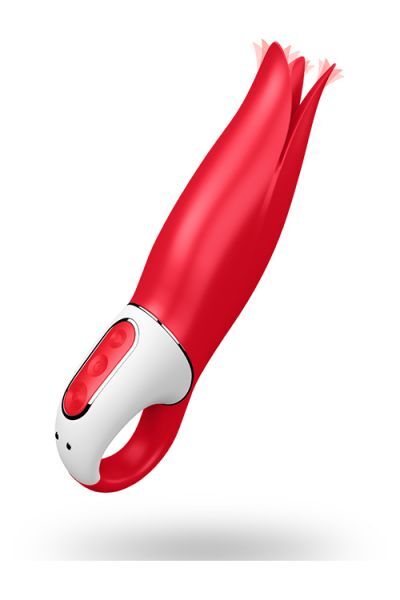 Вібратор у формі Квітки з м'якими пелюстками Satisfyer Vibes Power Flower, червоний