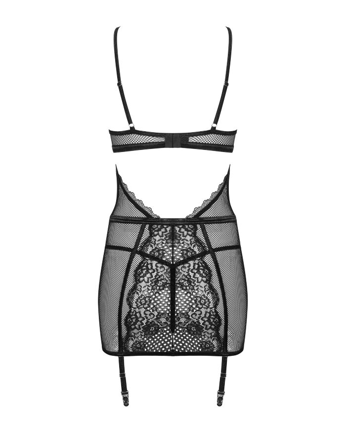 411008 Сорочка Obsessive Basitta chemise &amp; thong S/M