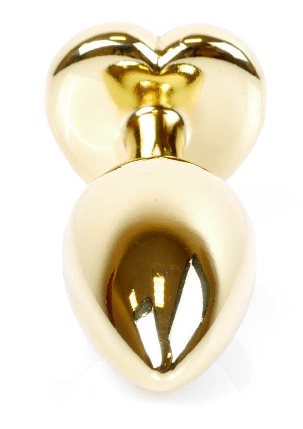 Анальная пробка Boss Series - Jewellery Gold Heart PLUG Dark Blue S, BS6400041