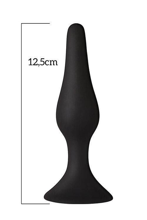 Анальная пробка на присоске MAI Attraction Toys №34 Black (мятая упаковка)