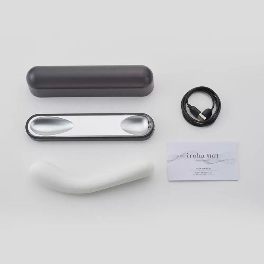 Вибратор нереалистичный с технологией Haptic WAVE™ iroha mai Tenga белый, 17.4 х 3.3
